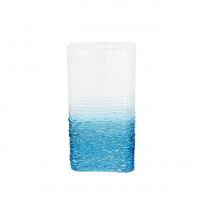 Ваза стеклянная Морская h23 х 12 х 6.5 см, прозрачный/синий, Z24-33 - вид 1 миниатюра