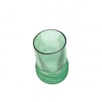 Ваза стеклянная Комби d9 х h15 см, зеленый/зеленый матовый, Z24-38 - вид 1 миниатюра