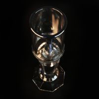 Подсвечник стеклянный с серебряной каймой, h27,5 х d5,5 см, W83-19 - вид 1 миниатюра