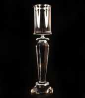 Подсвечник стеклянный с серебряной каймой, h32 х d5,5 см, W83-20 - вид 1 миниатюра