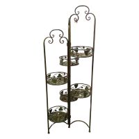 Подставка металлическая для цветов круглая раздвижная на 6 горшков, оливковый, FA42-16 Подставка металлическая для цветов круглая раздвижная на 6 горшков, оливковый, FA42-16