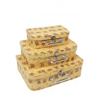 Коробка чемодан Медвежата, набор из 3 шт, светло-коричневый, FA3-9 - вид 1 миниатюра