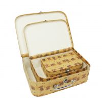 Коробка чемодан Медвежата, набор из 3 шт, светло-коричневый, FA3-9 - вид 1 миниатюра