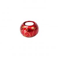 Подсвечник керамический Новогодний, d9 х h6 см, красный - вид 1 миниатюра