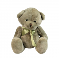 Мягкая игрушка Медведь с атласным бантом, h18 см, серый, Z17-4 - вид 1 миниатюра