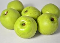 Яблоки искусственные, зеленые, 6 шт - вид 1 миниатюра