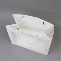 Сумка бумажная горизонтальная с пластиковым окном, h21 х 29 х 16 см, белый, W71-10 - вид 2 миниатюра
