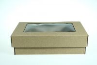 Коробка с крышкой окном 17 х 10 х 5 см, крафт, К27 - вид 2 миниатюра