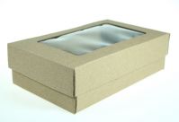 Коробка с крышкой окном 17 х 10 х 5 см, крафт, К27 - вид 3 миниатюра
