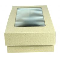 Коробка с крышкой окном 17 х 10 х 5 см, крафт, К27 - вид 6 миниатюра