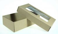 Коробка с крышкой окном 17 х 10 х 5 см, крафт, К27 - вид 5 миниатюра