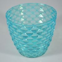 Кашпо пластиковое с поддоном Кападоки d14 х h12,5 см, прозрачный бирюзовый Кашпо пластиковое с поддоном Кападоки d14 х h12,5 см, прозрачный бирюзовый