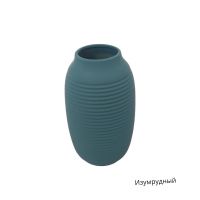Ваза керамическая soft touch Волна d6.5 х h22 см, изумрудный, FA32-82 Ваза керамическая soft touch Волна d6.5 х h22 см, изумрудный, FA32-82