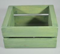 Ящик деревянный для цветов и подарков, 17 х 20 х 10 см, оливковый - вид 1 миниатюра