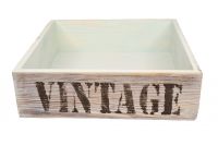 Ящик деревянный для цветов и подарков Vintage, 25 х 25 х 7,5 см, мятный состаренный - вид 1 миниатюра
