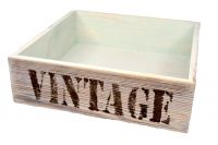 Ящик деревянный для цветов и подарков Vintage, 25 х 25 х 7,5 см, мятный состаренный - вид 1 миниатюра