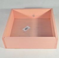 Ящик деревянный для цветов и подарков, 25 х 25 х 7,5 см, розовый - вид 1 миниатюра