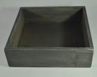 Ящик деревянный для цветов и подарков, 25 х 25 х 7,5 см, графит - вид 1 миниатюра