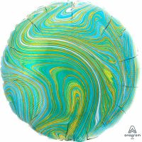 Шар фольгированный Круг Мрамор 18", blue green Шар фольгированный Круг Мрамор 18", blue green