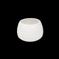 Кашпо керамическое h7 см, белый, Z21-11 - вид 1 миниатюра