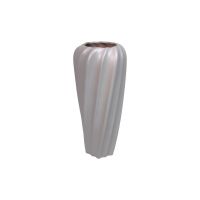 Ваза керамическая Волна спираль d12 х h46 см, светло-серый, FA32-100 - вид 1 миниатюра