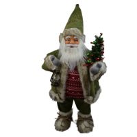Игрушка Санта с ёлочкой в зеленом костюме h82 см, FA21-3 Игрушка Санта с ёлочкой в зеленом костюме h82 см, FA21-3