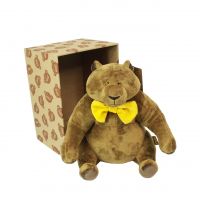 Мягкая игрушка Медведь Mr.Brown с бантом h30 см, коричневый - вид 1 миниатюра
