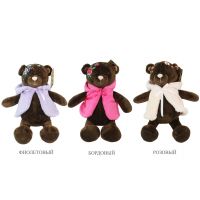 Мягкая игрушка Медведь в жилетке Bloom Collection h35 см, темно-коричневый - вид 1 миниатюра
