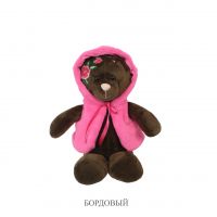 Мягкая игрушка Медведь в жилетке Bloom Collection h35 см, темно-коричневый - вид 6 миниатюра