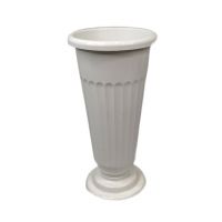 Ваза пластиковая Рифленая h45 см, 6 л, белый - вид 1 миниатюра