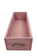 Ящик деревянный для цветов и подарков с декоративным элементом, 40 х 13,5 х 9 см, пыльный сиреневый - вид 1 миниатюра