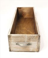 Ящик деревянный для цветов и подарков с декоративным элементом, 40 х 13,5 х 9 см, голубой меланж - вид 1 миниатюра