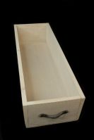 Ящик деревянный для цветов и подарков с декоративным элементом, 40 х 13,5 х 9 см, античный белый - вид 2 миниатюра
