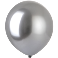 Надувные шары Хром Silver 18", 10 шт - вид 1 миниатюра