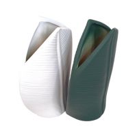 Ваза керамическая soft touch Лист h20 х 12 см, FA32-121 - вид 1 миниатюра