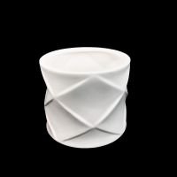 Ваза керамическая 3D Ромбы h13 х d13 см, белый, Z31-3 - вид 1 миниатюра