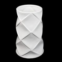 Ваза керамическая 3D Ромбы h25 х d1.5 см, белый, Z31-4 - вид 1 миниатюра