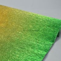 Бумага гофрированная металлик переход/крепированная 180 гр, 0.5 х 2.5 м, зеленый/золото, цвет №801/2 - вид 1 миниатюра