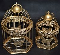 Клетка декоративная, набор из 2 шт, металл, золото, арт. 43-6 - вид 1 миниатюра