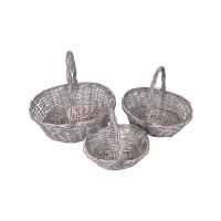 Набор корзин из 3 штук, овальные, серый, 5695 - вид 1 миниатюра