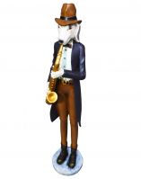 Фигурка Собака с саксофоном, h41 см, полистоун, W26-39 - вид 1 миниатюра