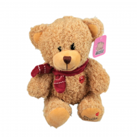 Мягкая игрушка Медведь с красным шарфиком, h23 см, Z16-2 - вид 3 миниатюра
