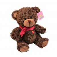 Мягкая игрушка Медведь с красным шарфиком, h23 см, Z16-2 - вид 2 миниатюра