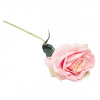 Роза искусственная h53 см, розовый - вид 1 миниатюра