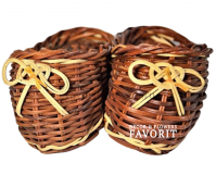 Кашпо Тапочки плетеные с подвесом, двойные 12 х 11 см, бамбук, 07-007 - вид 1 миниатюра