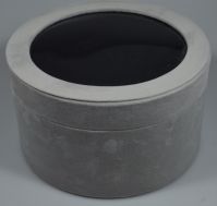 Коробка цилиндр с прозрачной крышкой, бархат, набор из 2 шт, серый, W2-7 - вид 1 миниатюра
