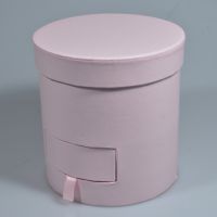Коробка цилиндр с выдвижным ящиком, d13 х h14,5 см, розовый, Z20-19 - вид 1 миниатюра