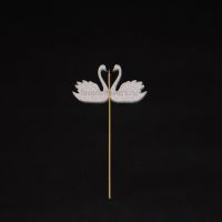 Вставка Пара лебедей из пенопласта 17 см - вид 1 миниатюра