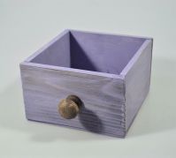 Ящик деревянный для цветов и подарков с декоративным элементом, 15 х 15 х 9,5 см, лавандовый, Д2 - вид 1 миниатюра
