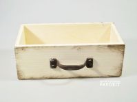 Ящик деревянный для цветов и подарков с декоративным элементом, 25 х 13,5 х 9,5 см, белый, Д1 - вид 1 миниатюра